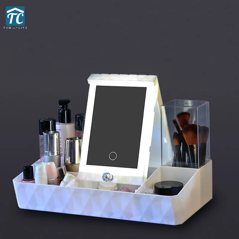 Desktop Storage Box Makeup Cosmetics Organizer Drawer Jewelry Case Beauty Mirror Led With Light Dormitory Holder Make Up Vanity
Desktop Storage Box Makeup Cosmetics Organizer Drawer Jewelry Case Beauty Mirror Led With Light Dormitory Holder Make Up Vanity