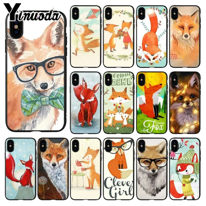 Yinuoda Mr Fox с очками DIY Окрашенные красивые аксессуары для телефона чехол iPhone 6S 6plus