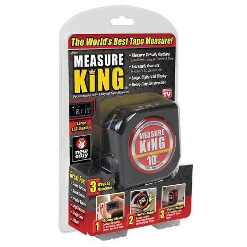 

Measure king 3 in 1 Measuring Tape With Roll Cord Mode High Accuracy Laser Digital Tape High Impact Professional Measuring Tool