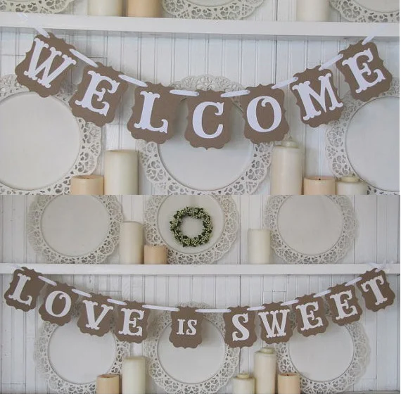 Free Shipping!2pcs/lot "Love is Sweet" & "Welcome" Wedding Party Banner Photo Props Garland Event Bunting Party Decoration
Free Shipping!2pcs/lot "Love is Sweet" & "Welcome" Wedding Party Banner Photo Props Garland Event Bunting Party Decoration
