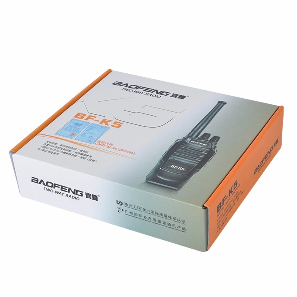 2pcs Baofeng K5 Ham Radio Walkie Talkie 400-470MHz UHF Transceiver 1500mAh 2 Way Radio Amateur Handy Interphone for Security
2pcs Baofeng K5 Ham Radio Walkie Talkie 400-470MHz UHF Transceiver 1500mAh 2 Way Radio Amateur Handy Interphone for Security