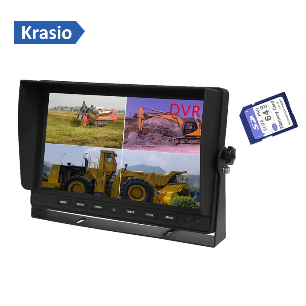 10 1 дюймовый автомобильный TFT ЖК дисплей монитор с функцией записи DVR 4 канальным