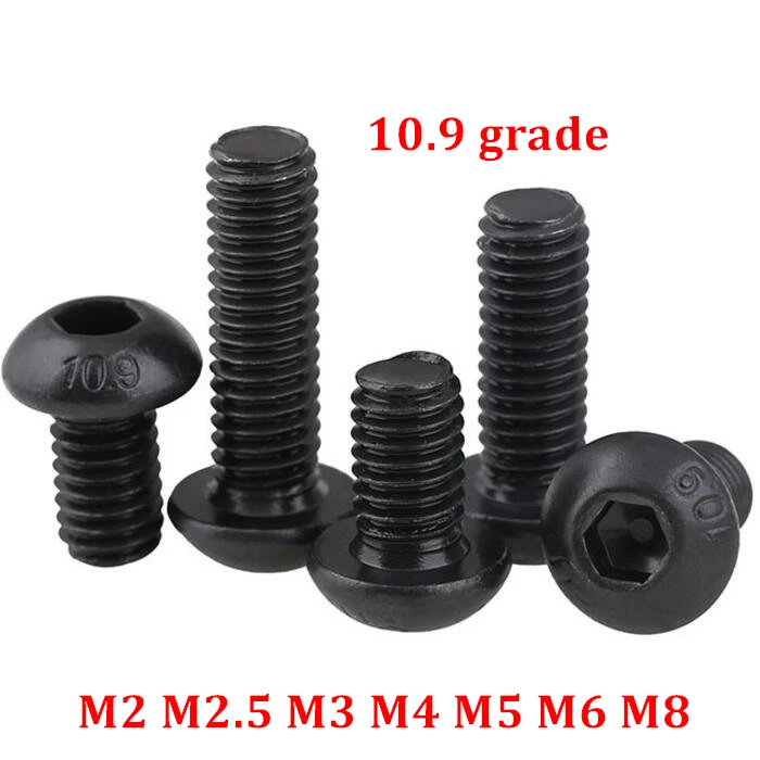 50pcs 5pcs grade 10.9 Black Button head screw ISO7380 M2 M2.5 M3 M4 M5 M6 M8 Hex Socket Round Button Head Screws Allen Bolts
50pcs 5pcs grade 10.9 Black Button head screw ISO7380 M2 M2.5 M3 M4 M5 M6 M8 Hex Socket Round Button Head Screws Allen Bolts
