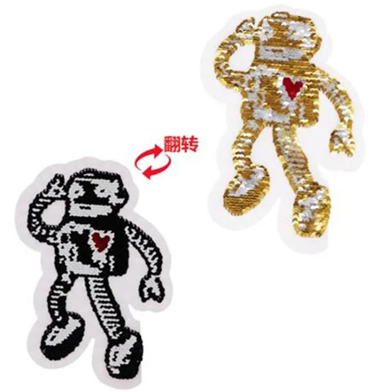 ShinEquin Cute Robot Boy flip the double sided Patches for clothing Diy Reversible change color sequins Patch T-shirt Stickers
ShinEquin Cute Robot Boy flip the double sided Patches for clothing Diy Reversible change color sequins Patch T-shirt Stickers