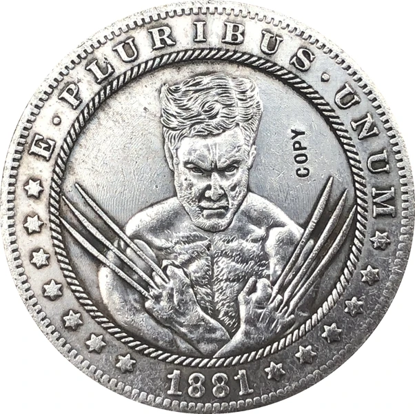 Hobo Nickel 1881 CC копия монеты доллара США Моргана 123|Безвалютные монеты| |