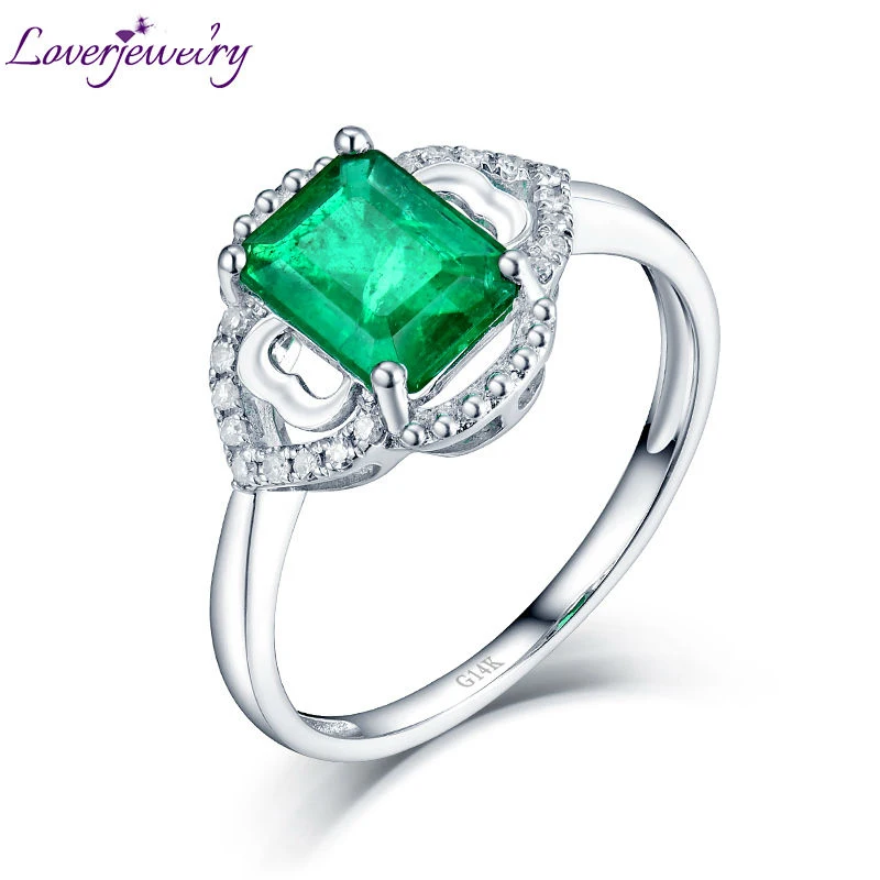LOVERJEWELRY Emerald Diamonds Ring Pure 14KT White Gold Jewel Natural Green Gemstones 2022 Rings Set for Women Engagement
LOVERJEWELRY Emerald Diamonds Ring Pure 14KT White Gold Jewel Natural Green Gemstones 2022 Rings Set for Women Engagement