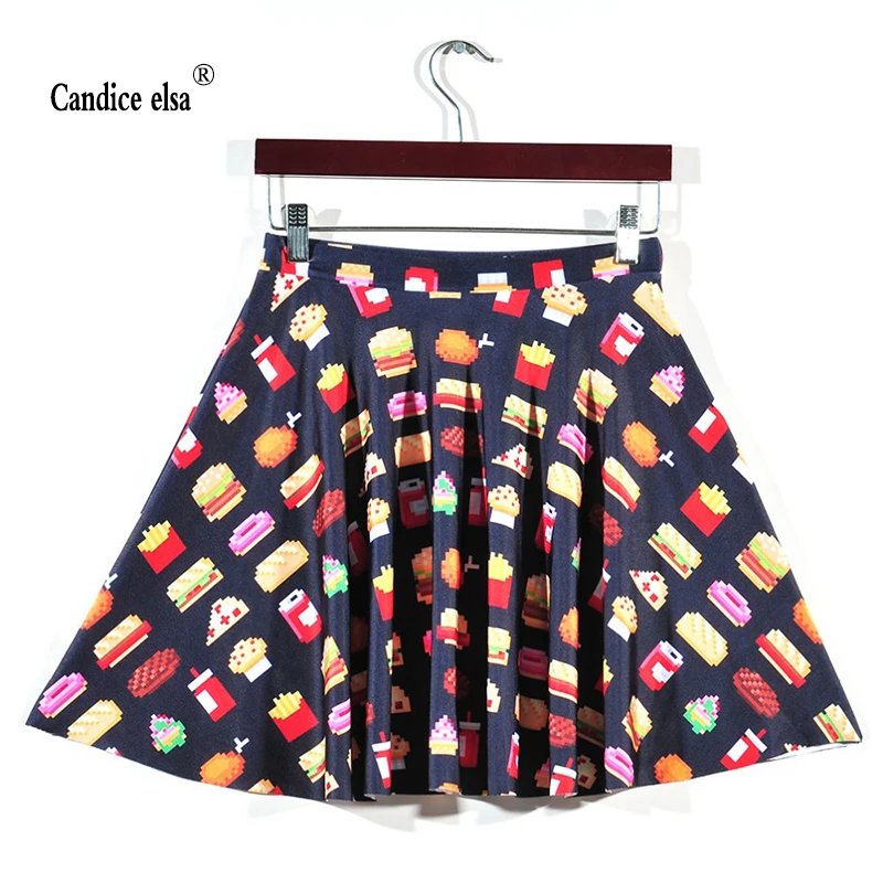 CANDICE ELSA woman skirts digital printing wholesale hamburg fries pleated skirt Skt1124
CANDICE ELSA woman skirts digital printing wholesale hamburg fries pleated skirt Skt1124