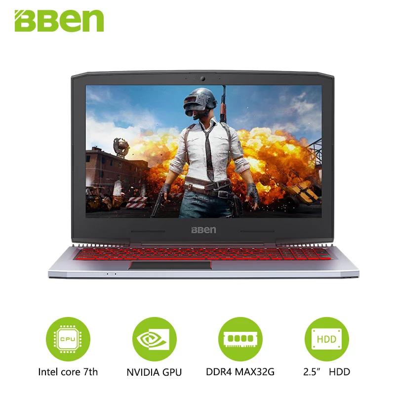 

BBEN G16 Gaming Laptops Intel Core i7 7700HQ Nvidia GTX1060 PC Tablets 15.6" 1920X1080 IPS FHD quad cores backlit windows10