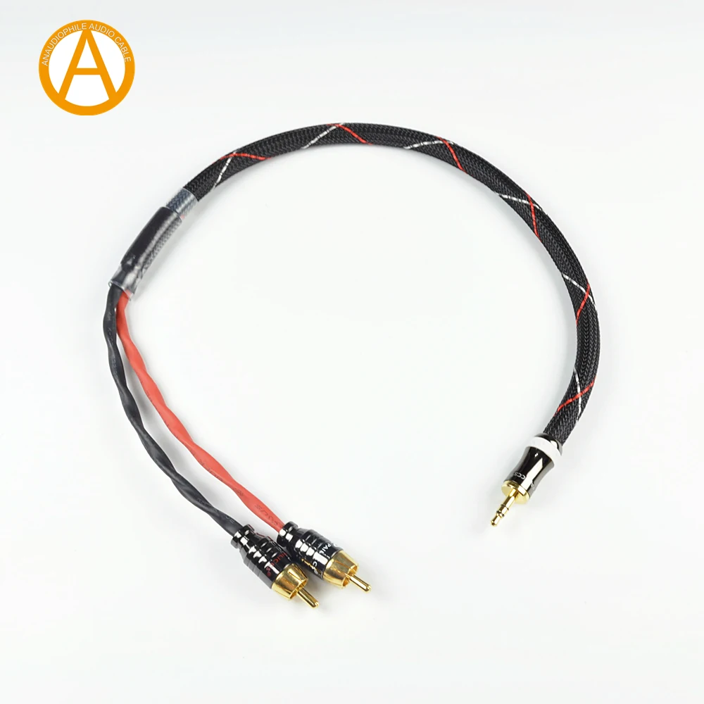 Стерео кабель ANAUDIOPHILE Hi Fi 3 5 мм с разъемом Папа RCA аудиокабель для усилителя Preamp ПК