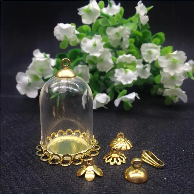 20sets/lot 30*20mm tube glass globe gold color double lace base tray beads cap charm vial pendant bottle jars diy accessories
20sets/lot 30*20mm tube glass globe gold color double lace base tray beads cap charm vial pendant bottle jars diy accessories