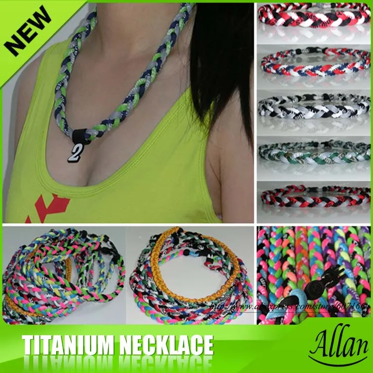 Big Promotion! Hot Fashion 3-rope Braided Titanium Germanium Ionic Sports Necklace, Mix Color and Size, 50pcs/lot, Free Shipping
Big Promotion! Hot Fashion 3-rope Braided Titanium Germanium Ionic Sports Necklace, Mix Color and Size, 50pcs/lot, Free Shipping