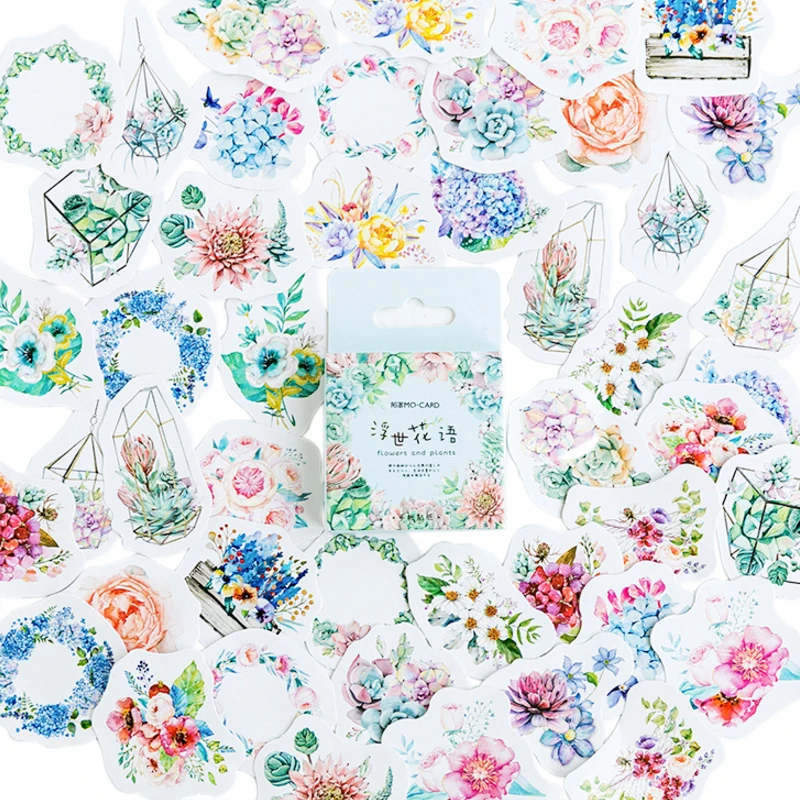 46pcs/box Fresh flower language Diary Decoration Stickers DIY Planner Scarpbooking sealing Label Sticker Children Stationery
46pcs/box Fresh flower language Diary Decoration Stickers DIY Planner Scarpbooking sealing Label Sticker Children Stationery