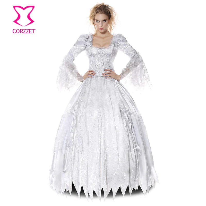 White Deluxe Gothic Sexy Costumes Women Cosplay Halloween Party Zombie Ghost Bride Costume Vampire Dress Adult Role Play Outfits
White Deluxe Gothic Sexy Costumes Women Cosplay Halloween Party Zombie Ghost Bride Costume Vampire Dress Adult Role Play Outfits
