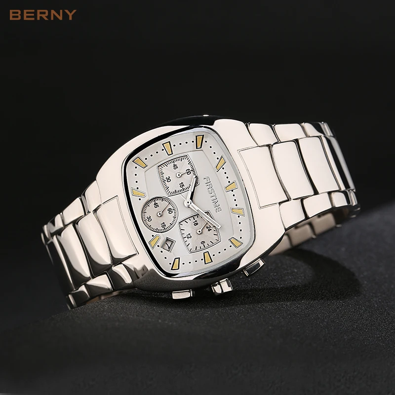 Berny Мужские кварцевые часы мужские Модный Топ люксовый бренд Relogio Saat Montre Horloge Masculino