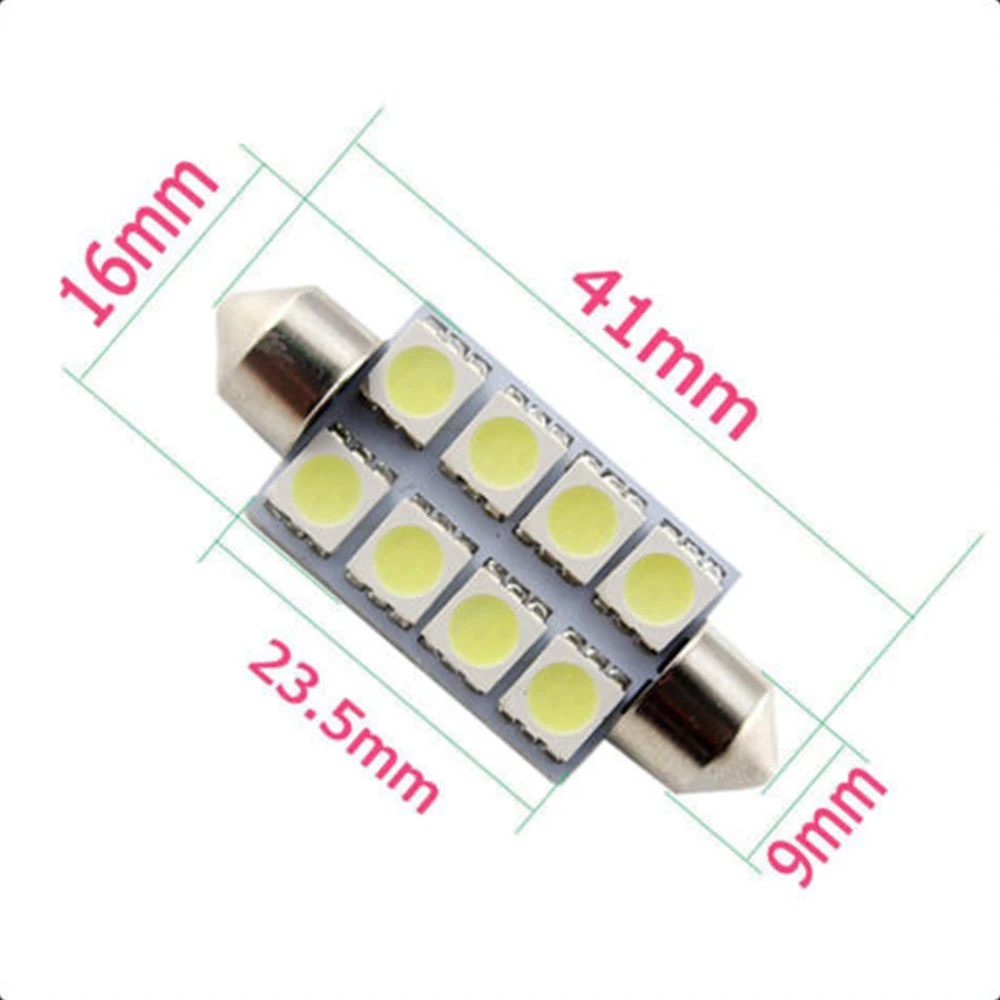 10pcs License Plate Light Bulbs 41mm 8SMD 5050 led light bulbs Dome Map Trunk Lamp 12V Car LED Interior Light Dome map Lamp Kit
10pcs License Plate Light Bulbs 41mm 8SMD 5050 led light bulbs Dome Map Trunk Lamp 12V Car LED Interior Light Dome map Lamp Kit