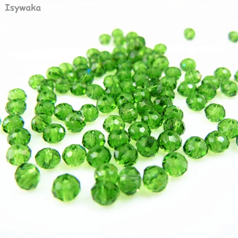 Isywaka Deep Green Color 3*4mm 145pcs Rondelle Austria faceted Crystal Glass Beads Loose Spacer Round Beads for Jewelry Making
Isywaka Deep Green Color 3*4mm 145pcs Rondelle Austria faceted Crystal Glass Beads Loose Spacer Round Beads for Jewelry Making