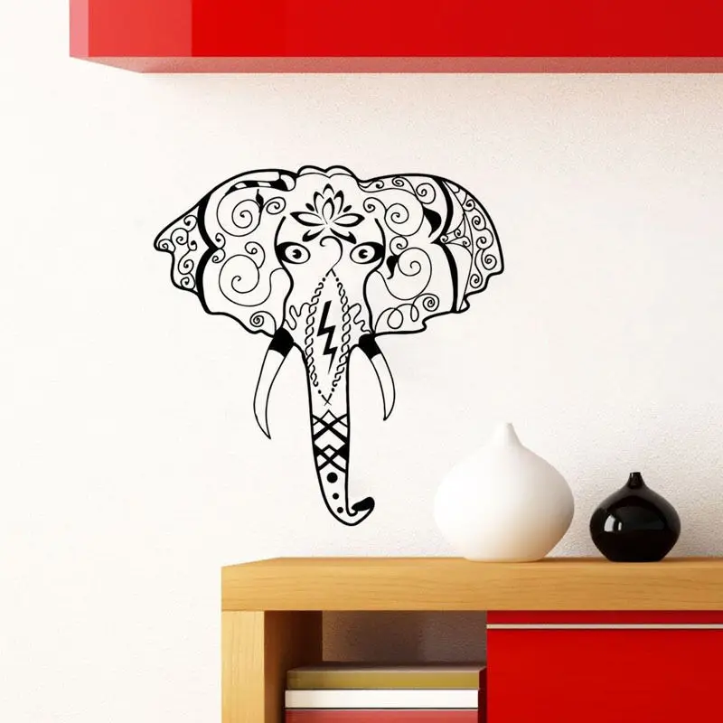 Indian Elephant Face Ganesha Pattern Wall Sticker Vinyl Art Elephant Head Wall Mural For Home Bedroom Wall Art Decor Y-526
Indian Elephant Face Ganesha Pattern Wall Sticker Vinyl Art Elephant Head Wall Mural For Home Bedroom Wall Art Decor Y-526