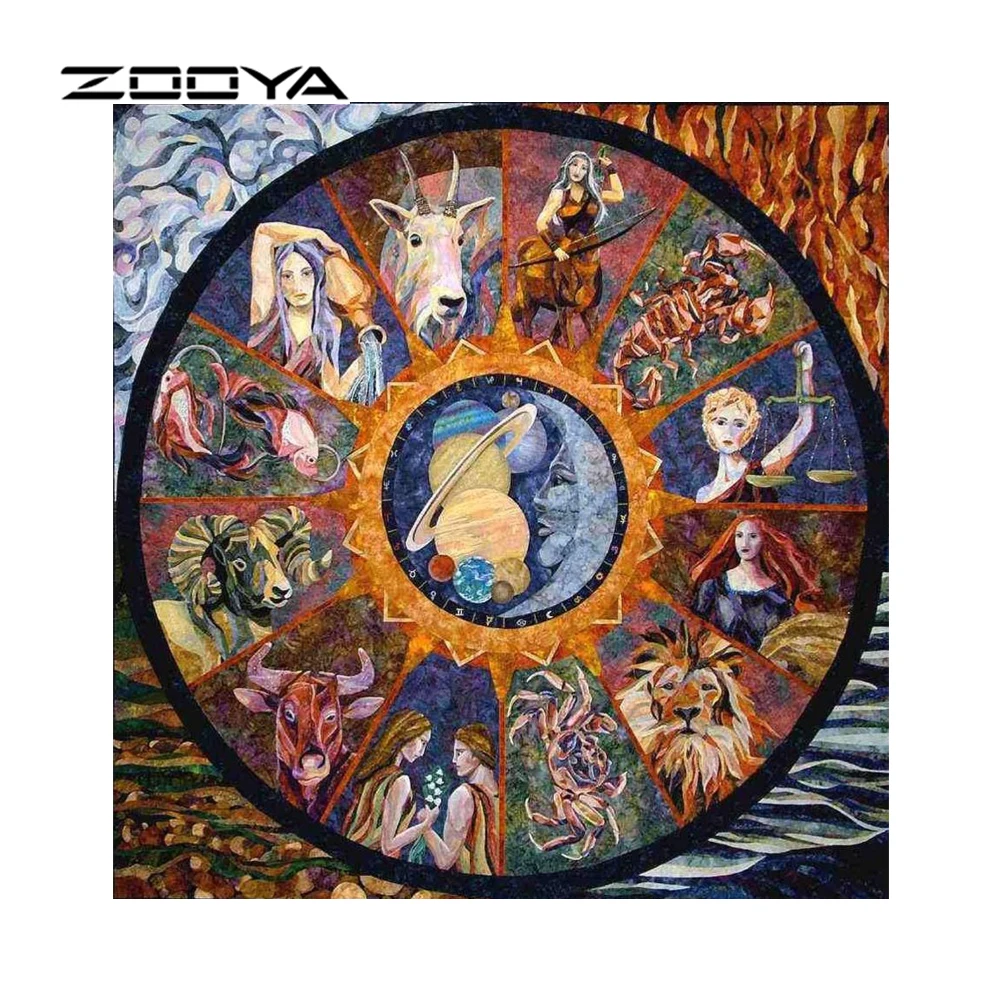 ZOOYA Алмазная вышивка зодиака полная алмазная живопись "сделай сам" Наборы