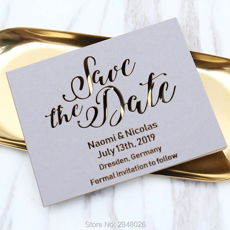 Laser cut Grey save the date, laser cut wedding save the date cards,wedding invitation cards
Laser cut Grey save the date, laser cut wedding save the date cards,wedding invitation cards