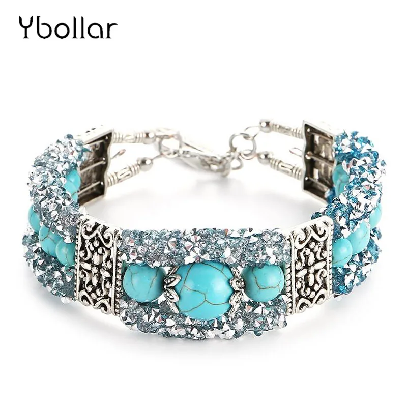 Vintage Turquoises Bracelets for Women Round Beads Antique Silver Color Leaf Pendant Cuff Bangles Fashion Bohemian Jewelry Gift
Vintage Turquoises Bracelets for Women Round Beads Antique Silver Color Leaf Pendant Cuff Bangles Fashion Bohemian Jewelry Gift