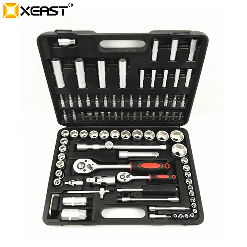 XEAST 94PC Ratchet wrench set Repair Tool Case Sleeve Universal Joint Hardware Kit Auto Repairing Hand Wrench Tool Set
XEAST 94PC Ratchet wrench set Repair Tool Case Sleeve Universal Joint Hardware Kit Auto Repairing Hand Wrench Tool Set