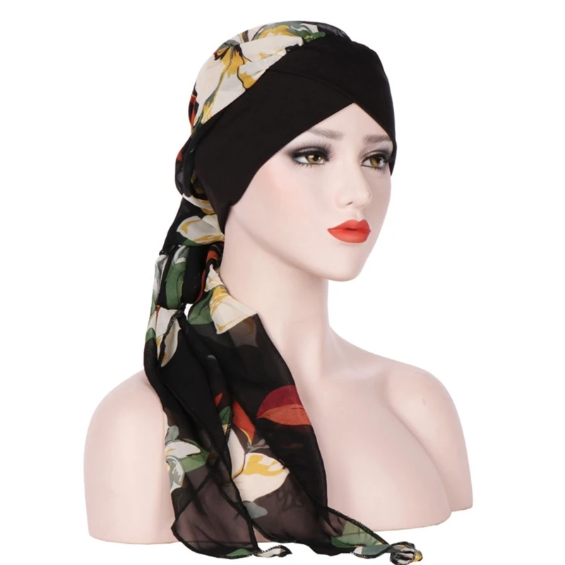 Women Head Scarf Chemo Hat Muslim Turban Pre-Tied Flowers Printed Headwear Beanie Coverings Summer Head Wrap Chiffon
Women Head Scarf Chemo Hat Muslim Turban Pre-Tied Flowers Printed Headwear Beanie Coverings Summer Head Wrap Chiffon