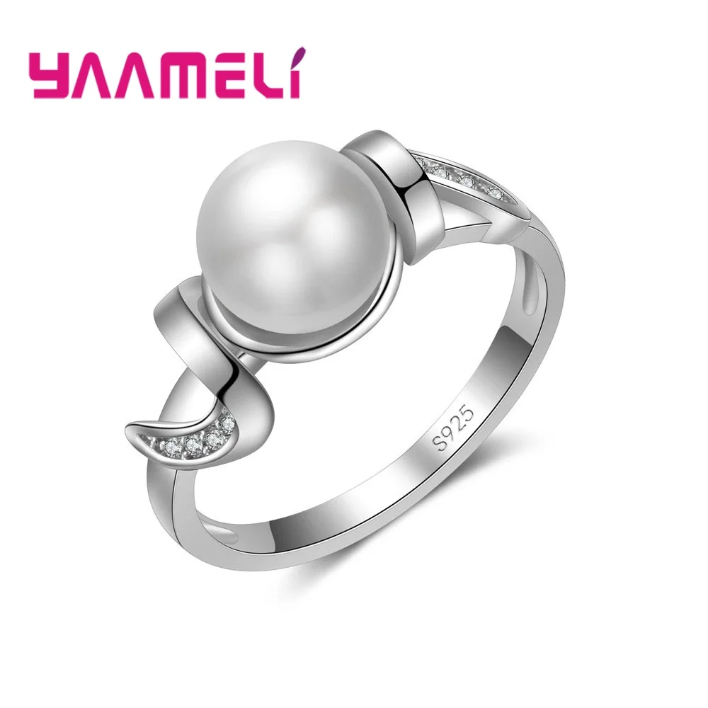 Trendy Jewelry 925 Sterling Silver Finger Ring Color Romantic Natural Round Pearl Rings For Women Bague Pour Femme
Trendy Jewelry 925 Sterling Silver Finger Ring Color Romantic Natural Round Pearl Rings For Women Bague Pour Femme