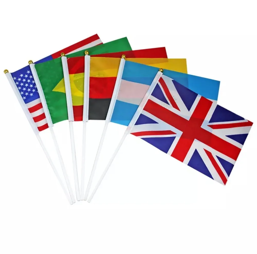 8# country flag hand flags 14*21cm