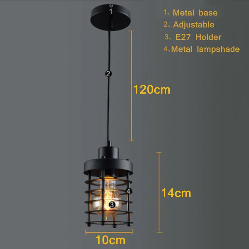 Single Head Iron Vintage Pendant Lamp Originality Restaurant Bar Hanging Light Industrial Lighting Decorate Pendant Lights
Single Head Iron Vintage Pendant Lamp Originality Restaurant Bar Hanging Light Industrial Lighting Decorate Pendant Lights