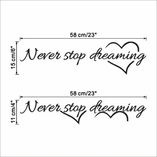 Never Stop Dreaming Quote Creative Letter Removable Wall Sticker Vinyl Art Decal Home Room Decor
Never Stop Dreaming Quote Creative Letter Removable Wall Sticker Vinyl Art Decal Home Room Decor