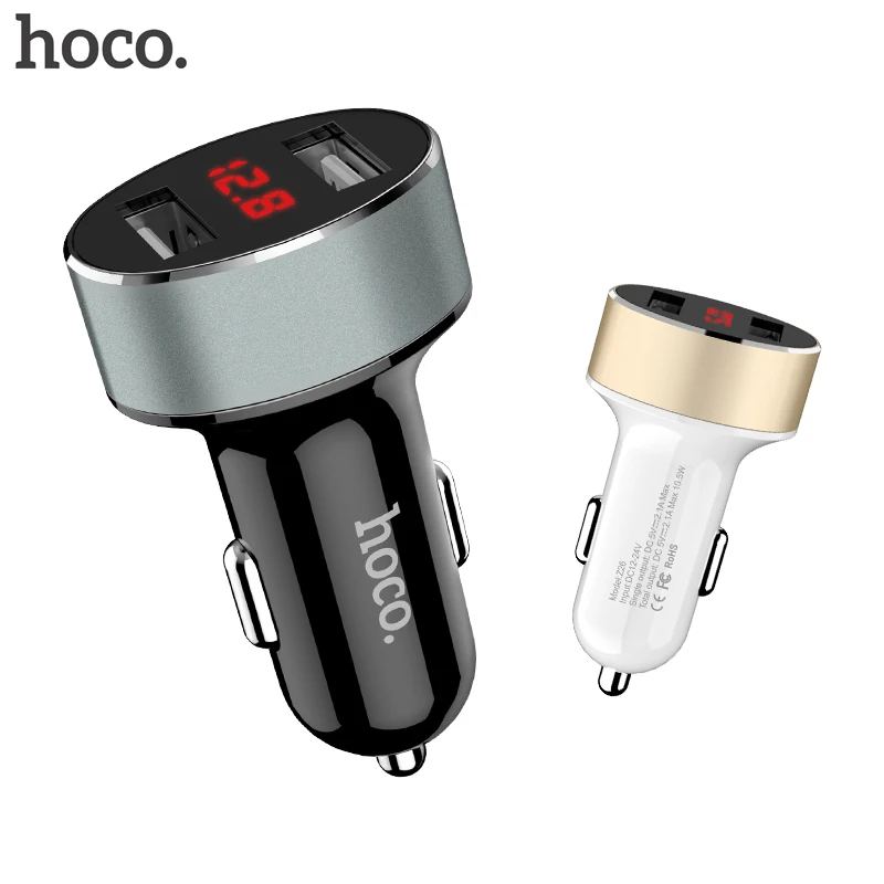 HOCO Car phone charger Dual usb car charger LED display USB charger for iPhone XR XS Max Samsung Xiaomi USB phone tablet charger
HOCO Car phone charger Dual usb car charger LED display USB charger for iPhone XR XS Max Samsung Xiaomi USB phone tablet charger