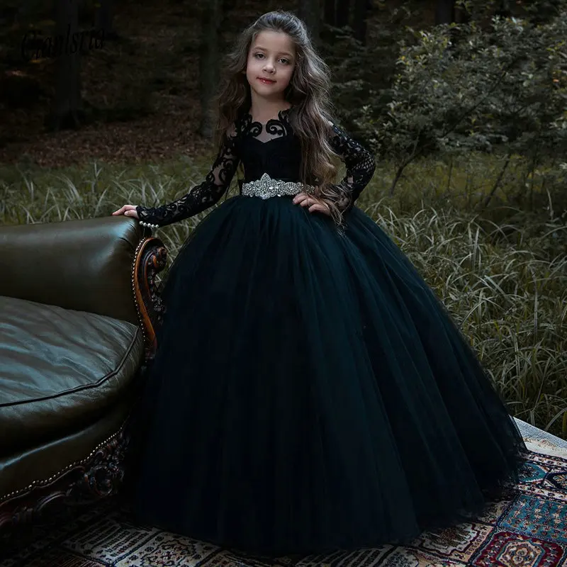 2020 Flower Girls Dress For Wedding Long Sleeves Lace Appliques Ball Gown Elegant Girls Birthday Dress Pageant Gowns with Bow
2020 Flower Girls Dress For Wedding Long Sleeves Lace Appliques Ball Gown Elegant Girls Birthday Dress Pageant Gowns with Bow