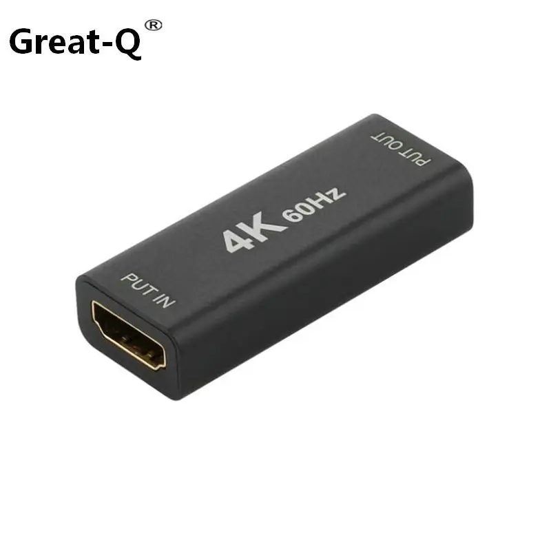 Грейт Q высокое качество 4K 60Hz HDMI удлинитель Женский к гнезду ретранслятор сигнала