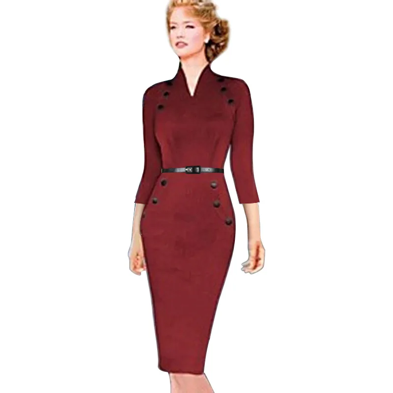 Women Dresses New Fashion Button Sashes Elegant With Button Business Maxi Pencil Dresses
Women Dresses New Fashion Button Sashes Elegant With Button Business Maxi Pencil Dresses