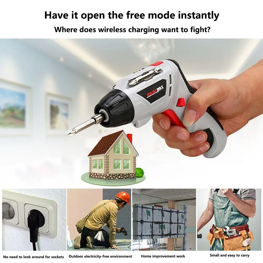 12 in1 Electric Cordless Screwdriver Drill Rotary Power Rechargable Hand Cordless Electric Screwdriver Tool Bit Kit 4.2V EU Plug
12 in1 Electric Cordless Screwdriver Drill Rotary Power Rechargable Hand Cordless Electric Screwdriver Tool Bit Kit 4.2V EU Plug