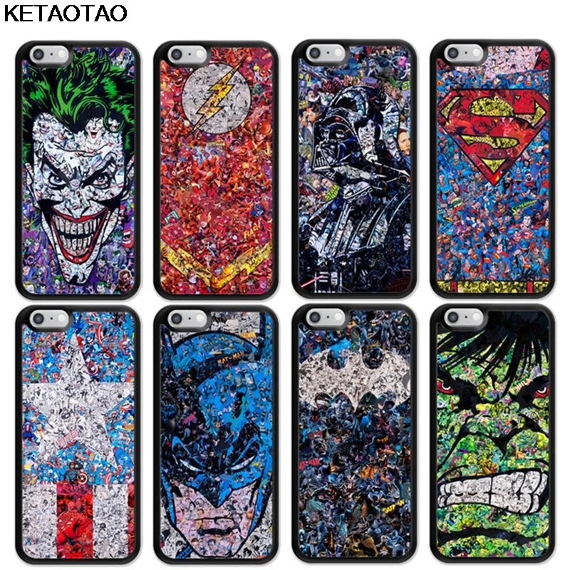 KETAOTAO Goku Супермен Дарт Вейдер супергерой телефонные чехлы для iPhone 4S 5C 5S 6S 7 8 Plus X