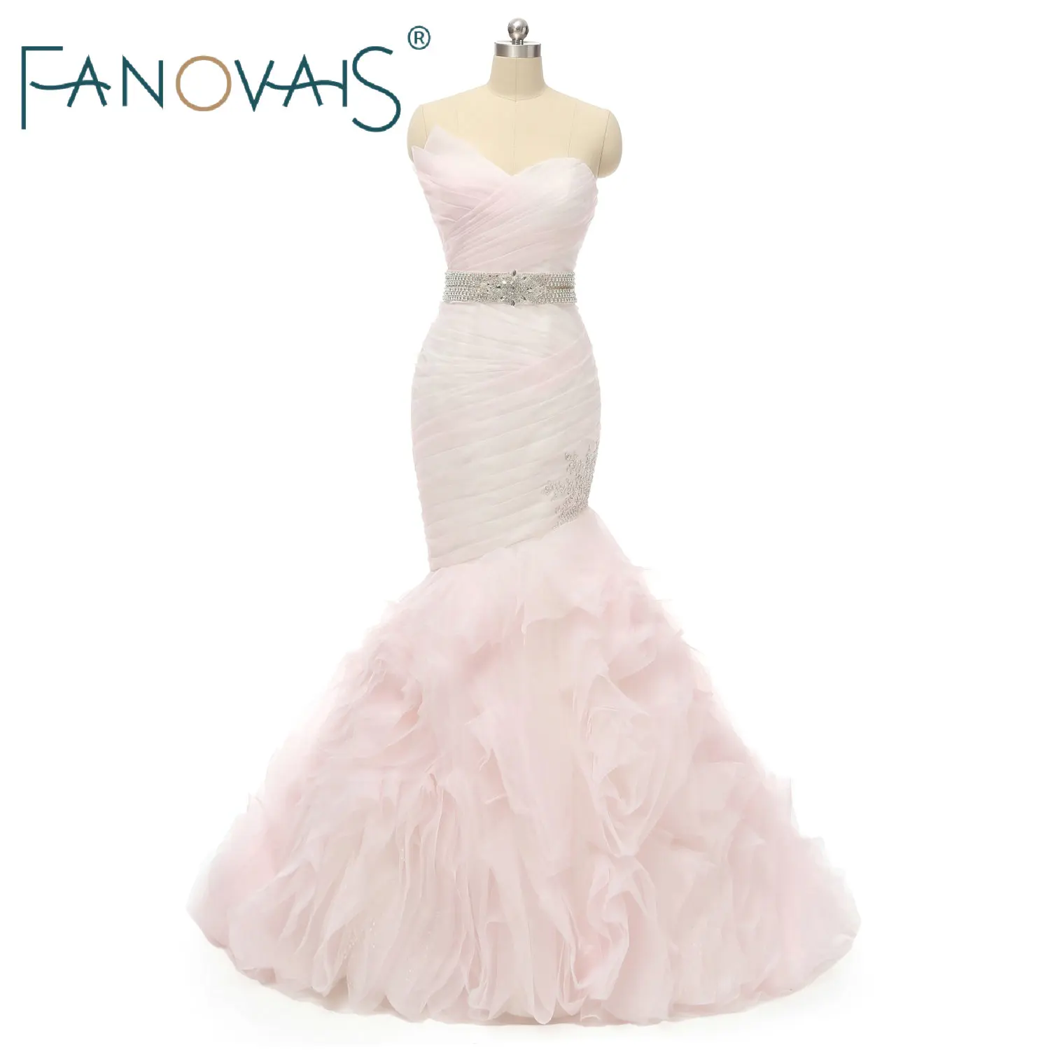 Pink Wedding Dresses 2019 Mermaid Tulle Bridal Gowns Ruffles Wedding Dress Vestido De Novuia Robe De Mariee with Beads Belt
Pink Wedding Dresses 2019 Mermaid Tulle Bridal Gowns Ruffles Wedding Dress Vestido De Novuia Robe De Mariee with Beads Belt
