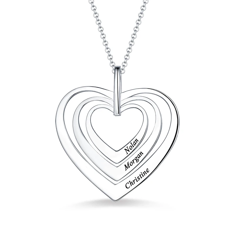 AILIN Custom Women Family Three Hearts Engraved Necklace 925 Sterling Silver Name Pendant Jewelry Christmas Anniversary Gifts
AILIN Custom Women Family Three Hearts Engraved Necklace 925 Sterling Silver Name Pendant Jewelry Christmas Anniversary Gifts