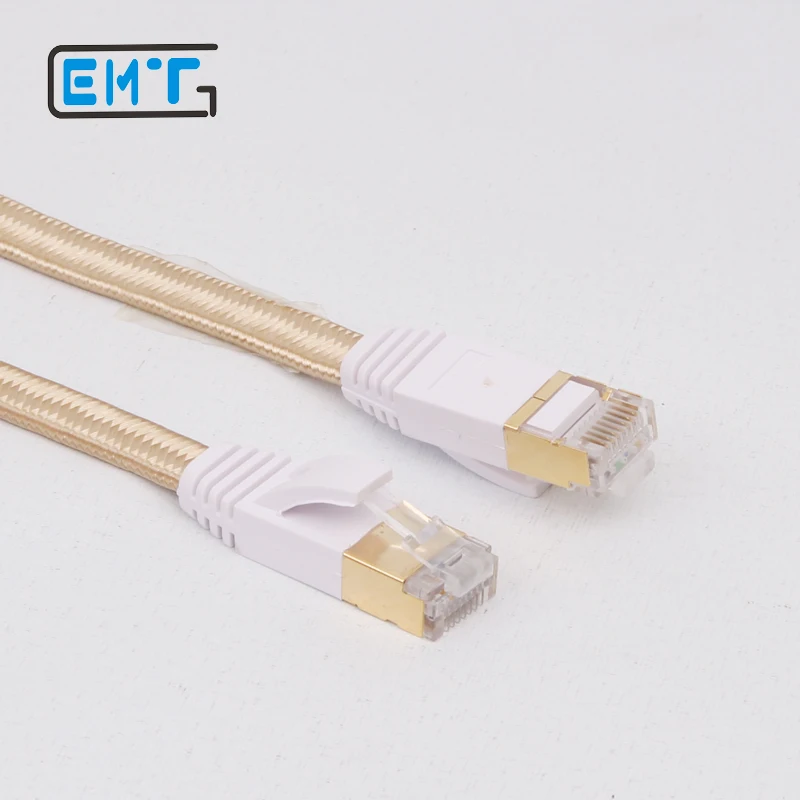 Cat 7 RJ45 Ethernet экранированный кабель Чистая медь Золотой Плетеный LAN сетевой Кабель