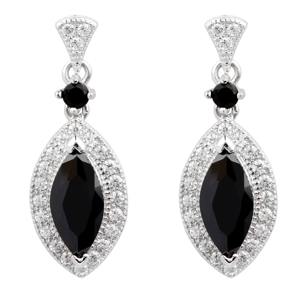 Women 925 Sterling Silver Earrings Eye Shape Cubic Zirconia CZ Dangle jewelry Gift E081 
Women 925 Sterling Silver Earrings Eye Shape Cubic Zirconia CZ Dangle jewelry Gift E081