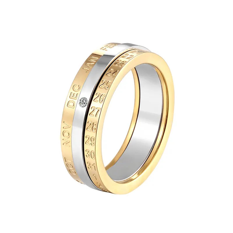 New Rotatable Month And Date Crystal Ring For Women Top Quality Stainless Steel Gold And Silver Color Ring Wedding Jewelry
New Rotatable Month And Date Crystal Ring For Women Top Quality Stainless Steel Gold And Silver Color Ring Wedding Jewelry