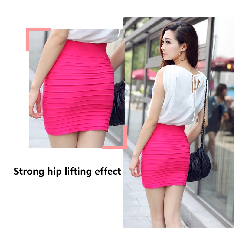 

2019 Fashion Sexy Women Candy Color Vogue A line Stretch Clubwear Mini Pencil Skirt Fitted Slim Tight Shorts Femme Faldas Mujer