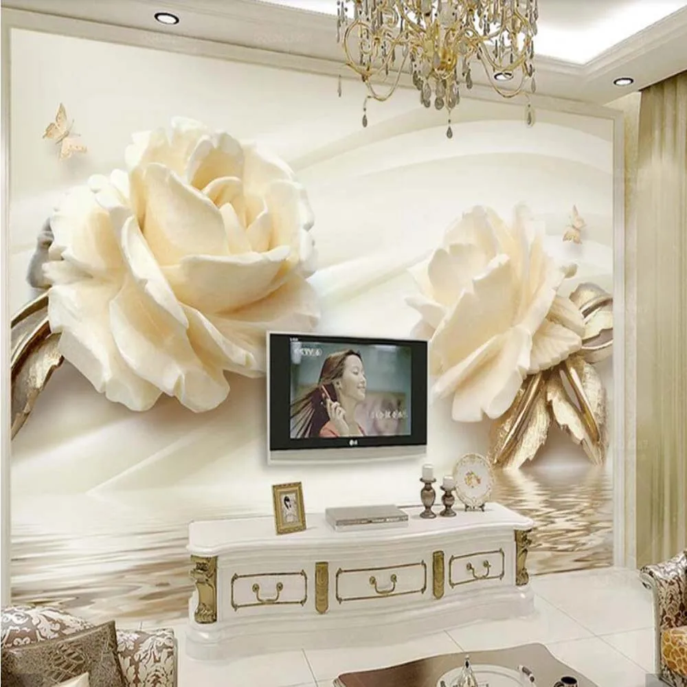 3d Champagne Color Rose Flower Photo Wallpaper Mural for Bed Room Water Wave Reflection Wall Papers Wall Art Mural Decals Custom
3d Champagne Color Rose Flower Photo Wallpaper Mural for Bed Room Water Wave Reflection Wall Papers Wall Art Mural Decals Custom