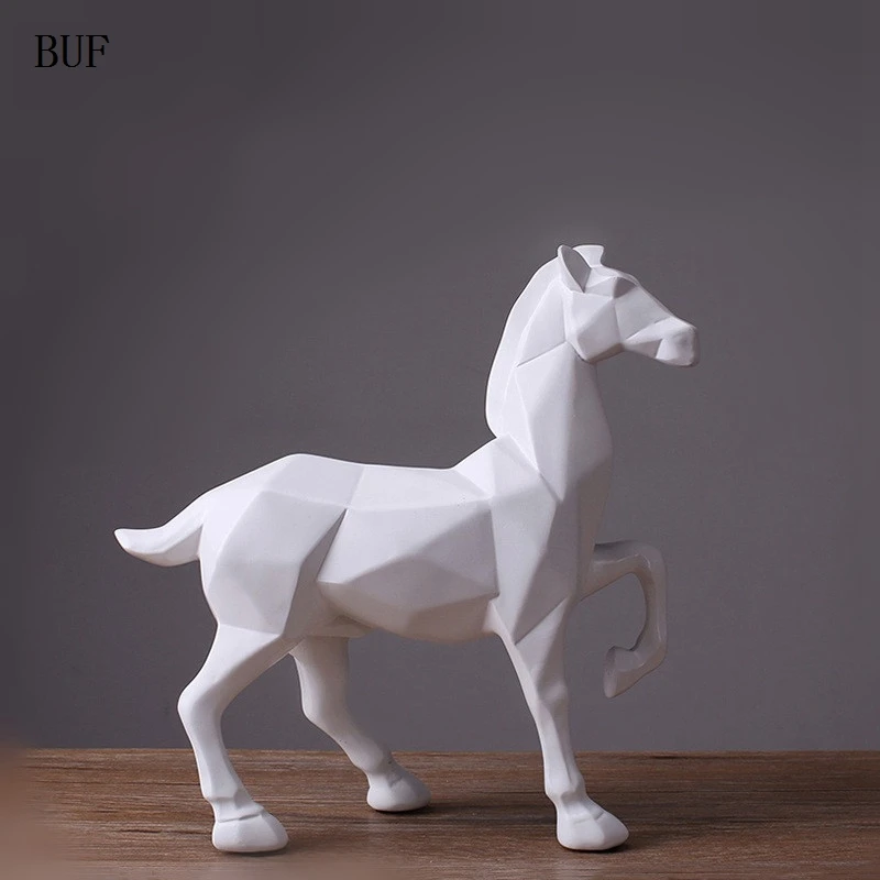 BUF Modern Abstract White Horse Statue Resin Ornaments Home Decoration Accessories Gift Geometric Resin White Horse Sculpture
BUF Modern Abstract White Horse Statue Resin Ornaments Home Decoration Accessories Gift Geometric Resin White Horse Sculpture