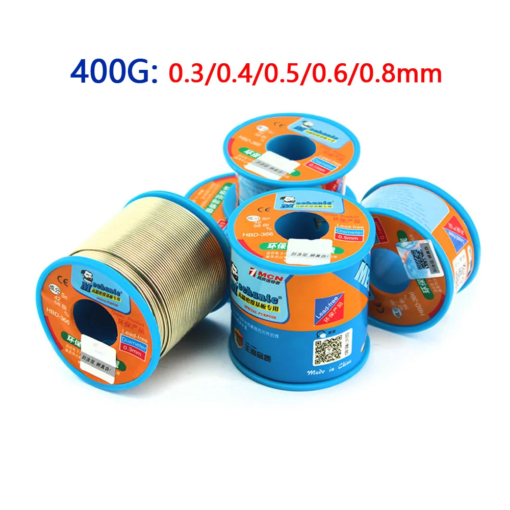 MECHANIC 400G Soldering Wire Low Temperature Lead Free 0.3/0.4/0.5/0.6/0.8MM Soldering Tin Wire Roll For Electronic Components
MECHANIC 400G Soldering Wire Low Temperature Lead Free 0.3/0.4/0.5/0.6/0.8MM Soldering Tin Wire Roll For Electronic Components