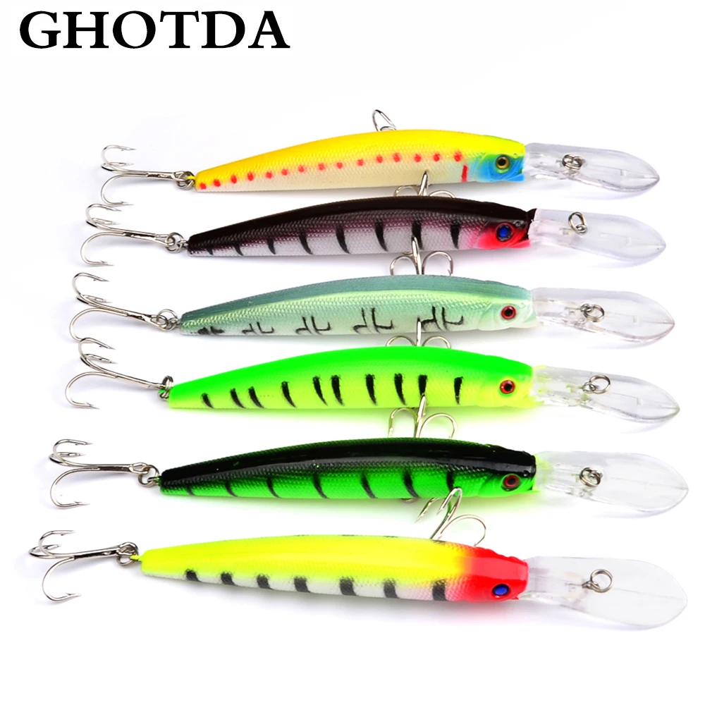 6PCS Minnow Fishing Lures 14.5cm 15.53g Wobbler #4 Treble Hook Artificial Lurebait
6PCS Minnow Fishing Lures 14.5cm 15.53g Wobbler #4 Treble Hook Artificial Lurebait