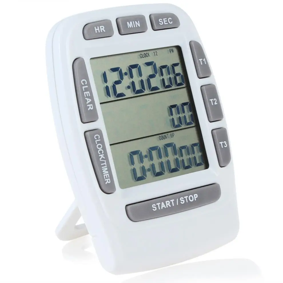 3-Line Large LCD Triple Display Digital Countdown Stopwatch + Clock for Kitchen Cooking Tools
3-Line Large LCD Triple Display Digital Countdown Stopwatch + Clock for Kitchen Cooking Tools