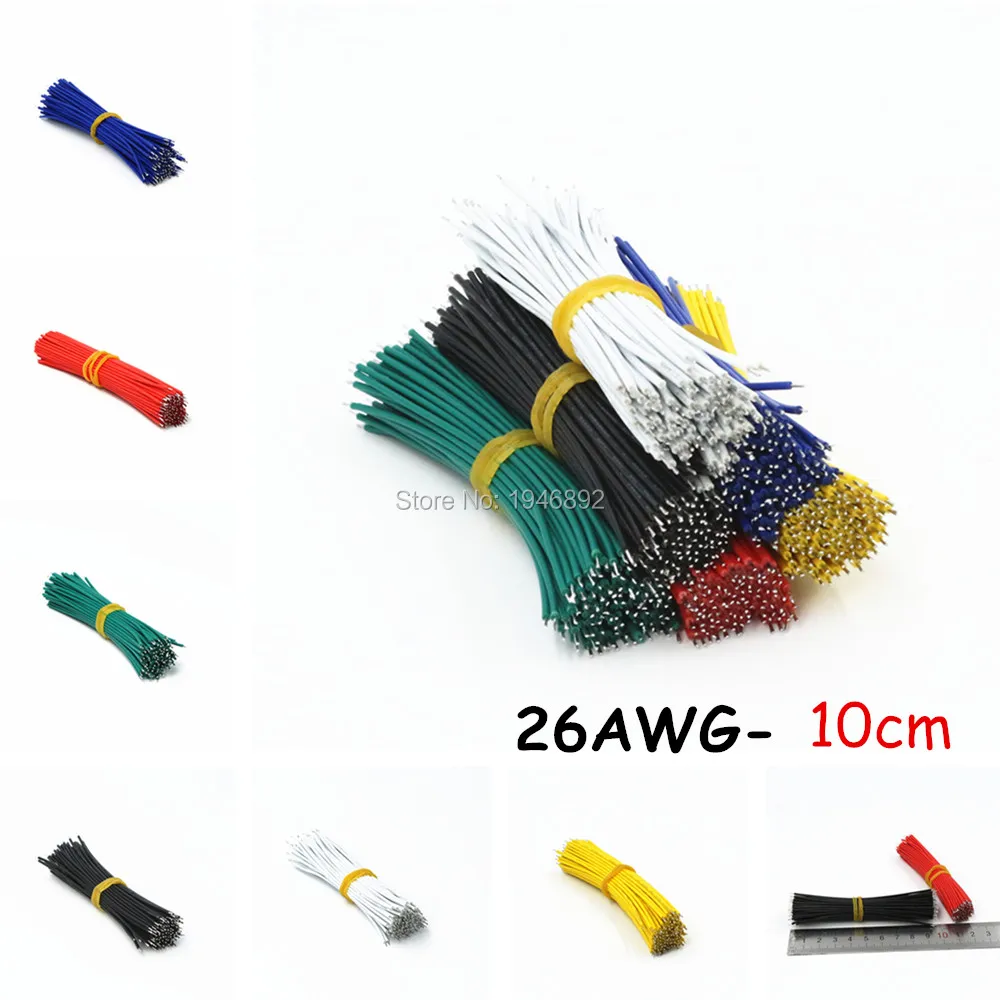 100 шт./лот 26awg 10 см UL 1007 двойная головка Луженый кабель припой Fly jumper провод