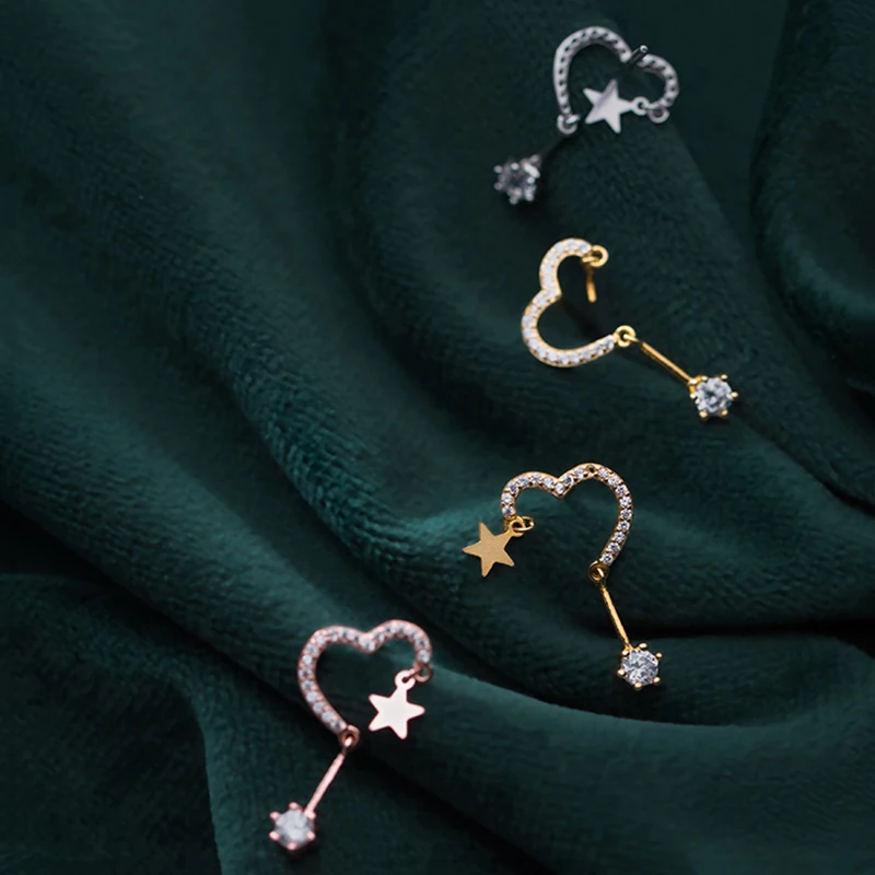 PONYKISS Trendy 100% 925 Sterling Silver Zircon Heart Cute Star Long Dangle Drop Earrings Women Party Delicate Jewelry Fine Gift 
PONYKISS Trendy 100% 925 Sterling Silver Zircon Heart Cute Star Long Dangle Drop Earrings Women Party Delicate Jewelry Fine Gift