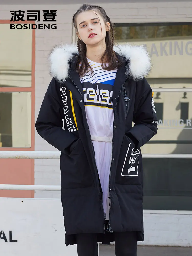 BOSIDENG long down jacket for women winter thick down parka loose waterproof high quality white natural fur collar B70142104
BOSIDENG long down jacket for women winter thick down parka loose waterproof high quality white natural fur collar B70142104